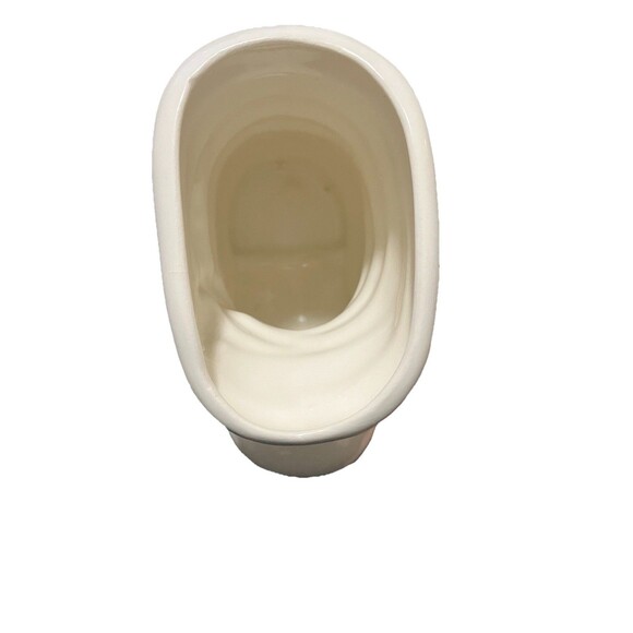 VNTG Ceramic Santa Boot Planter Holly Cream Green 4” Vintage Christmas Planter - Picture 9 of 13